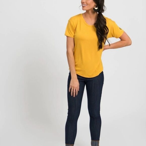 NWT Agnes & Dora Melrose Hi-Lo Top Mustard - Picture 1 of 4